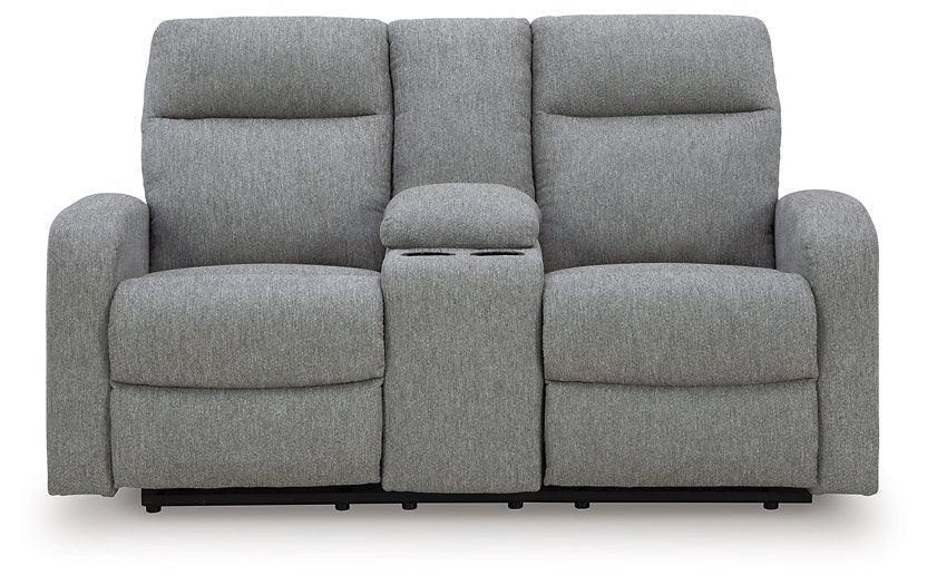 Gauntlet Reclining Loveseat with Console - Faith Furniture (Manhattan, KS)