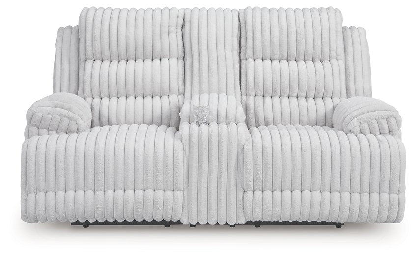 Rhines Falls Power Reclining Loveseat with Console - Faith Furniture (Manhattan, KS)