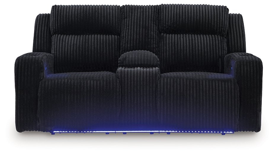 Forest Lake Power Reclining Loveseat with Console - Faith Furniture (Manhattan, KS)