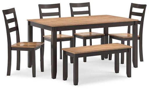 Gesthaven Dining Table with 4 Chairs and Bench (Set of 6) - Faith Furniture (Manhattan, KS)