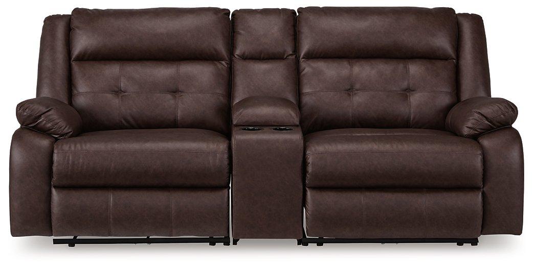 Punch Up Power Reclining Sectional Loveseat with Console - Faith Furniture (Manhattan, KS)