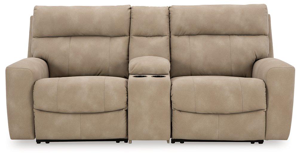 Next-Gen DuraPella Power Reclining Sectional Loveseat with Console - Faith Furniture (Manhattan, KS)