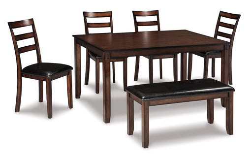 Coviar Dining Table and Chairs with Bench (Set of 6) - Faith Furniture (Manhattan, KS)