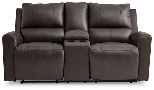 Boxmere Power Reclining Loveseat with Console - Faith Furniture (Manhattan, KS)