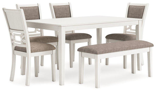 Erinberg Dining Table and 4 Chairs and Bench (Set of 6) - Faith Furniture (Manhattan, KS)