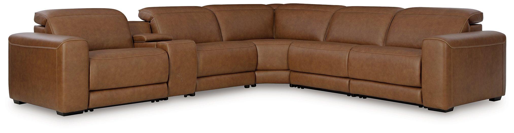 Magic Man Power Reclining Sectional with Console - Faith Furniture (Manhattan, KS)