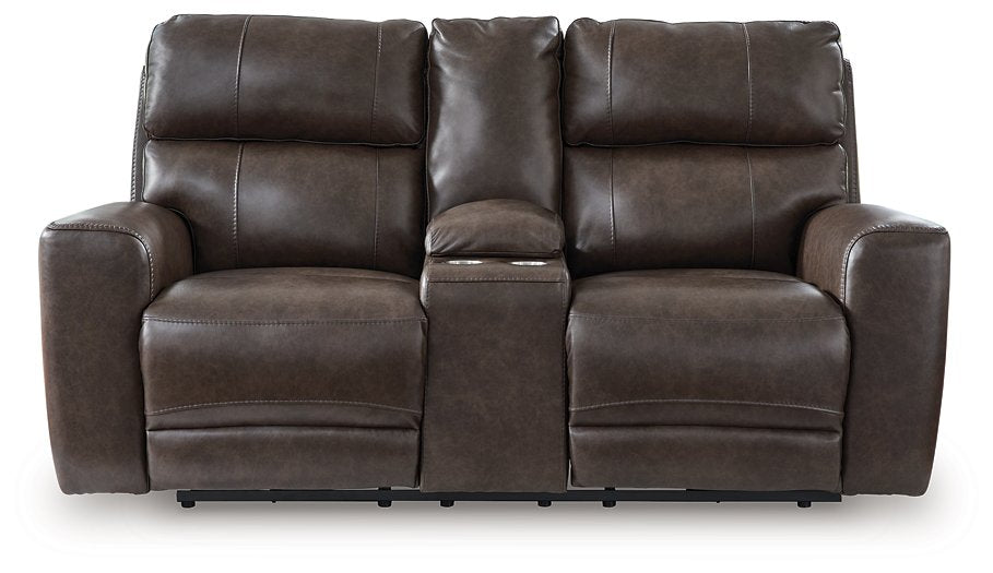 Crossplex Power Reclining Loveseat with Console - Faith Furniture (Manhattan, KS)