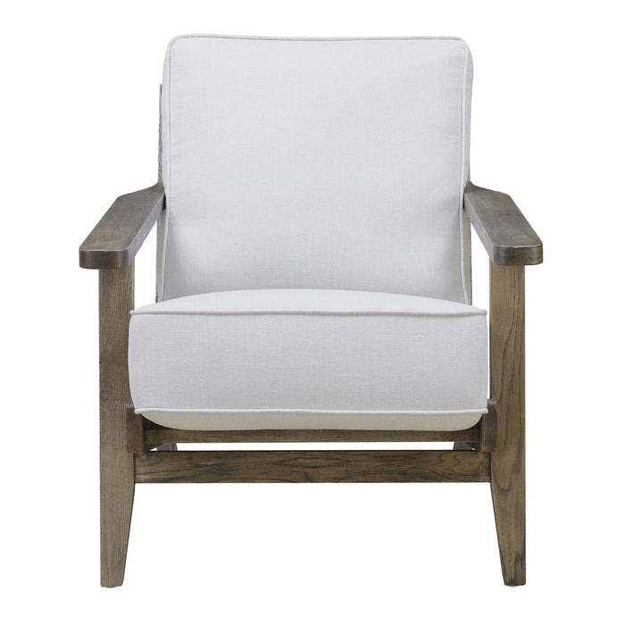 Metro Accent Chair in Taupe w/ Antique Legs - Faith Furniture (Manhattan, KS)