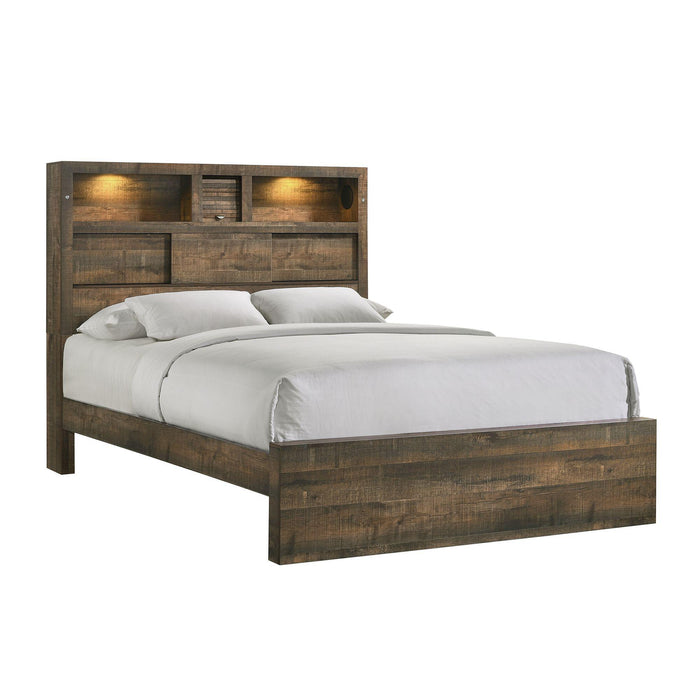 Bailey Queen Bookcase Panel Bed with Bluetooth - Faith Furniture (Manhattan, KS)