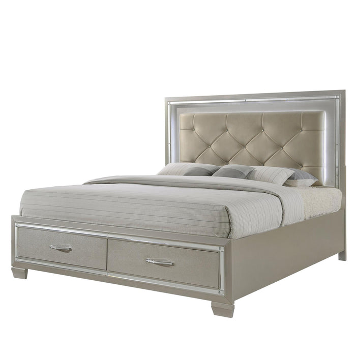 Platinum Queen Platform Storage Bed - Faith Furniture (Manhattan, KS)