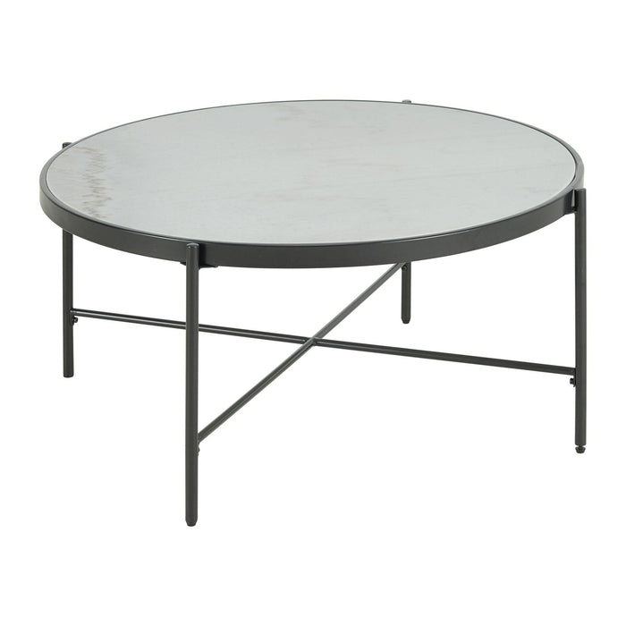 Vienna Round Coffee Table with Marble Top - Faith Furniture (Manhattan, KS)