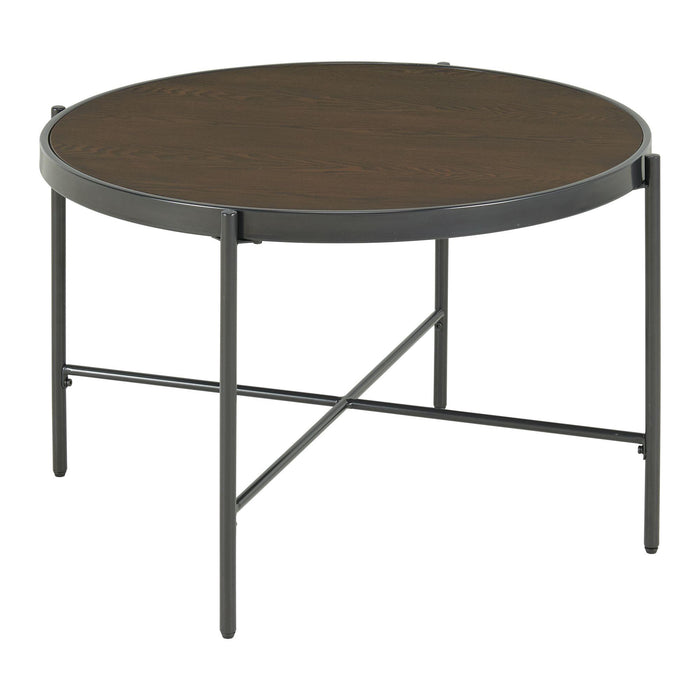 Vienna Round Coffee Table with Wooden Top - Faith Furniture (Manhattan, KS)