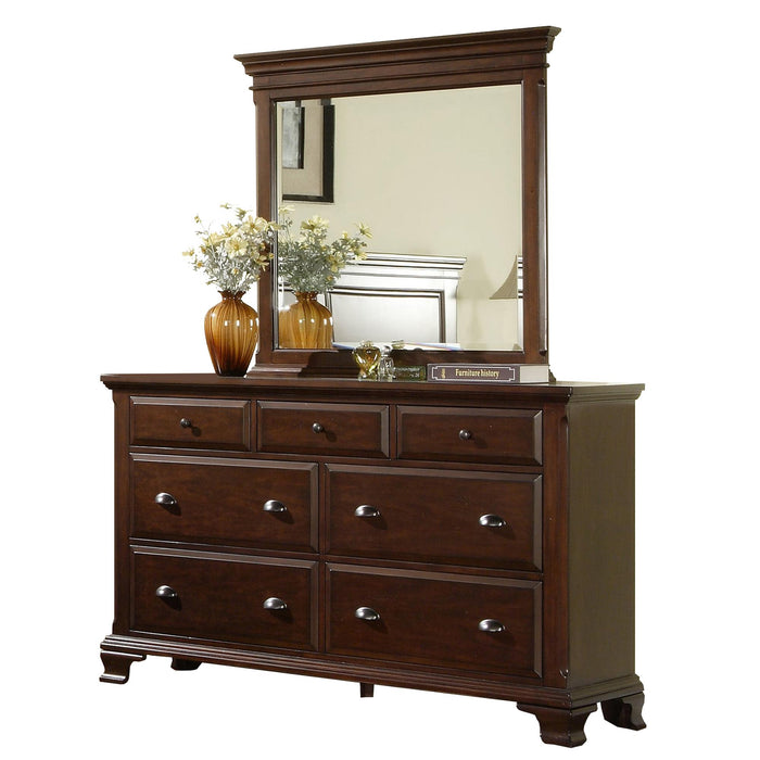 Canton Cherry Dresser & Mirror Set - Faith Furniture (Manhattan, KS)