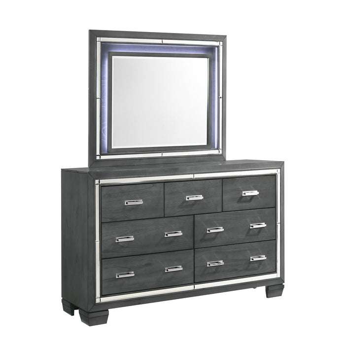 Titanium 7-Drawer Dresser w/ Mirror Set - Faith Furniture (Manhattan, KS)