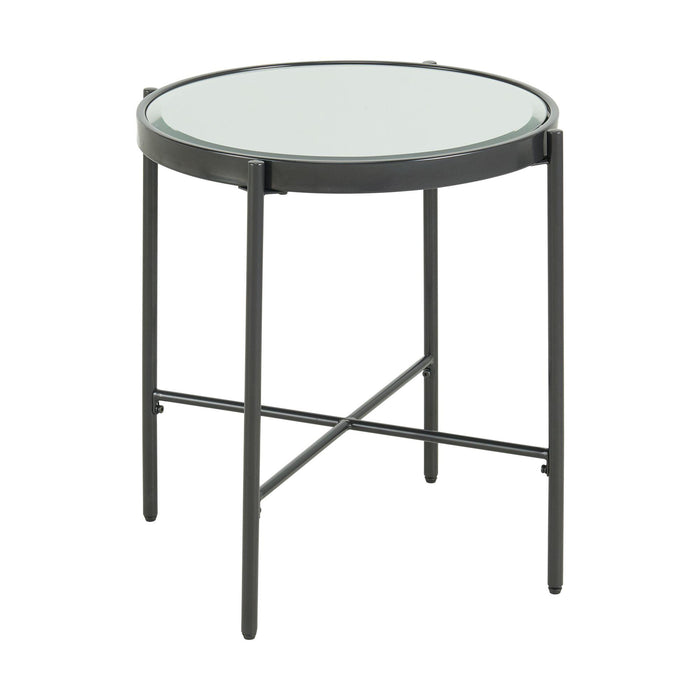Vienna Round End Table with Glass Top - Faith Furniture (Manhattan, KS)