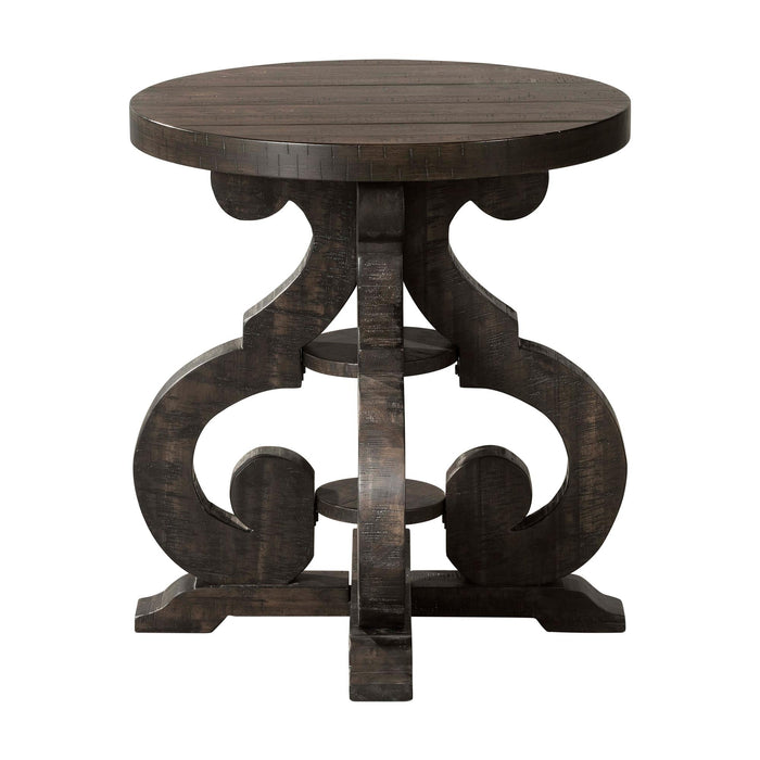 Stone Chair Side Table w/ PU Base - Faith Furniture (Manhattan, KS)