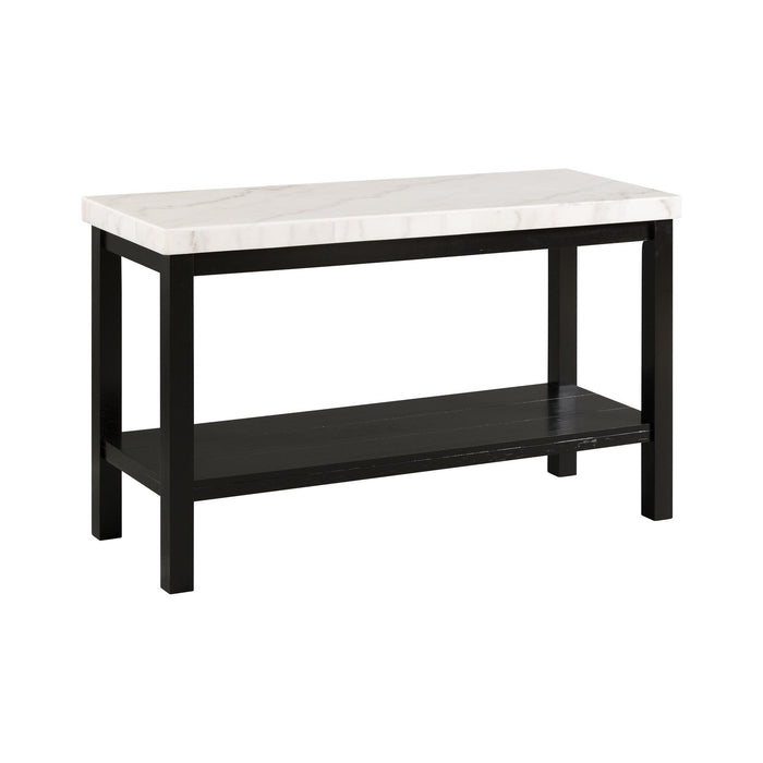 Marcello White Marble Rectangle Sofa Table - Faith Furniture (Manhattan, KS)