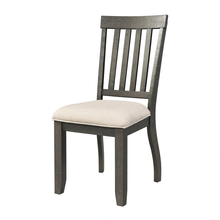 Stone Dining 6PC Set- Table, 4 Side Chairs, & Pew Bench