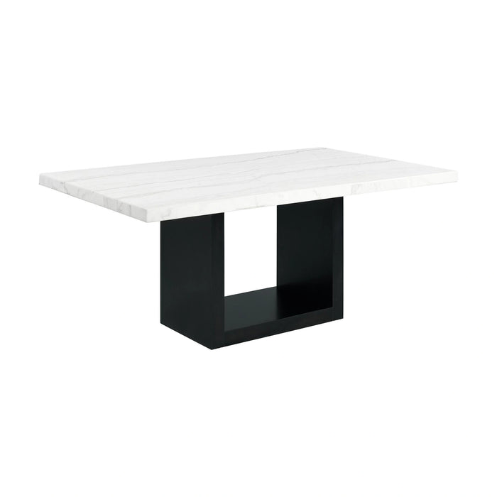 Valentino White 5PC Dining Set-Table & Four Grey Chairs