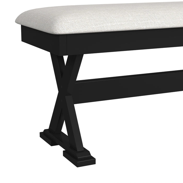 Tulane 6PC Dining Set with Table, 4 Chairs, and Bench in Oak and Black