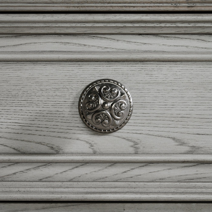 Glenmore Dresser and Mirror Set in Aged Grey