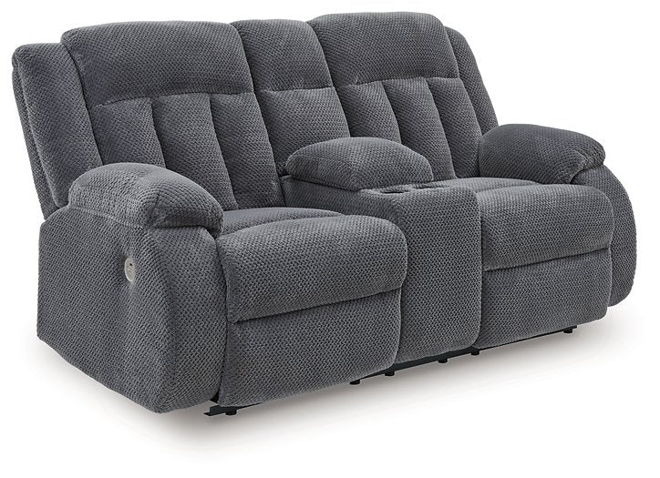 Observation Power Reclining Loveseat with Console - Faith Furniture (Manhattan, KS)
