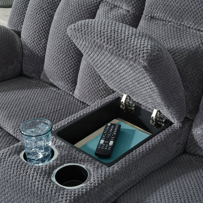 Observation Power Reclining Loveseat with Console - Faith Furniture (Manhattan, KS)