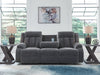 Observation Power Reclining Sofa with Drop Down Table - Faith Furniture (Manhattan, KS)