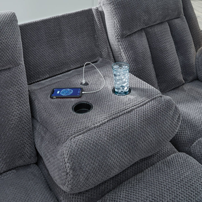 Observation Power Reclining Sofa with Drop Down Table - Faith Furniture (Manhattan, KS)