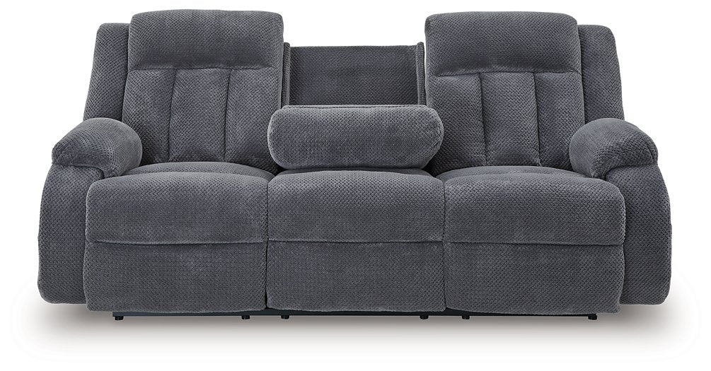 Observation Power Reclining Sofa with Drop Down Table - Faith Furniture (Manhattan, KS)