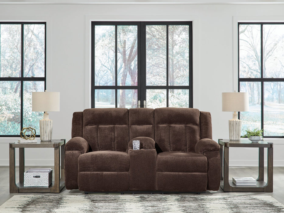 Observation Power Reclining Loveseat with Console - Faith Furniture (Manhattan, KS)
