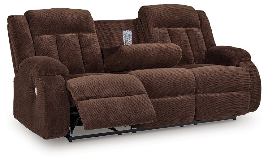 Observation Power Reclining Sofa with Drop Down Table - Faith Furniture (Manhattan, KS)