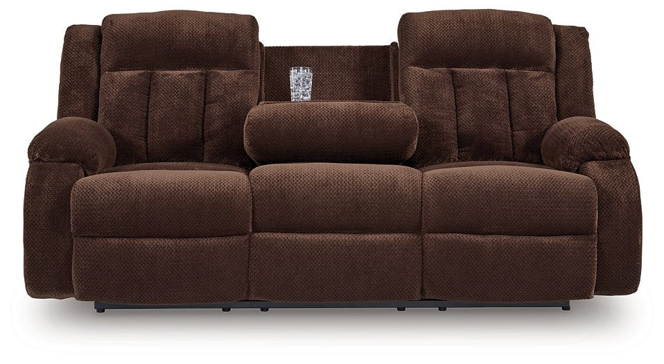 Observation Power Reclining Sofa with Drop Down Table - Faith Furniture (Manhattan, KS)
