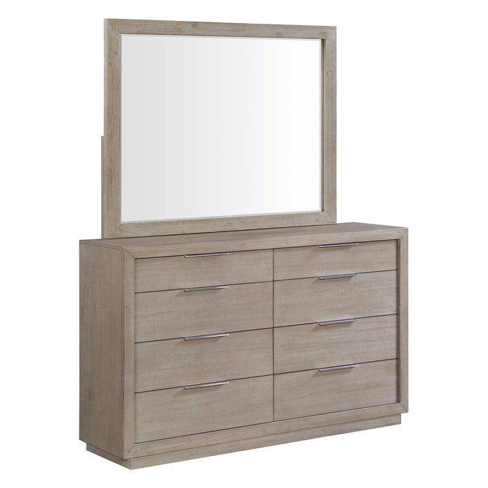 Arcadia Dresser & Mirror Set in Grey