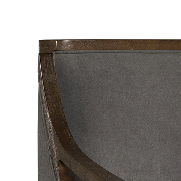 Hopkins Chair w/Brown Arm Columbia Charcoal