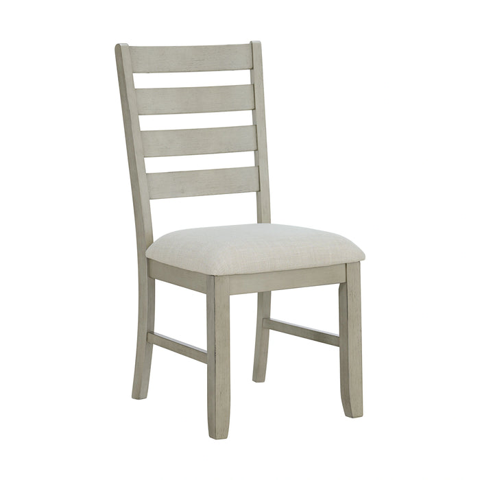 Farmington Standard Height Dining Set in Medium Brown and Washed Stone-Rectangular Table and Four Chairs