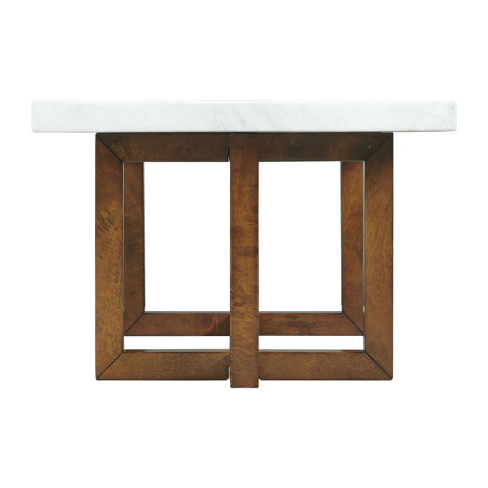 Morris Coffee Table in Espresso W/White Marble Top (3A Packing)