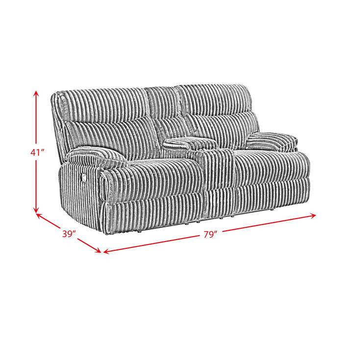 Admiral 2PC Living Room Set in Masis Black-Sofa & Loveseat