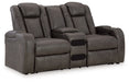 Fyne-Dyme Power Reclining Loveseat with Console - Faith Furniture (Manhattan, KS)