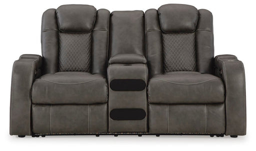 Fyne-Dyme Power Reclining Loveseat with Console - Faith Furniture (Manhattan, KS)