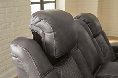 Fyne-Dyme Power Reclining Loveseat with Console - Faith Furniture (Manhattan, KS)