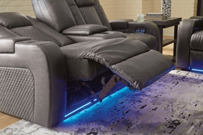Fyne-Dyme Power Reclining Loveseat with Console - Faith Furniture (Manhattan, KS)