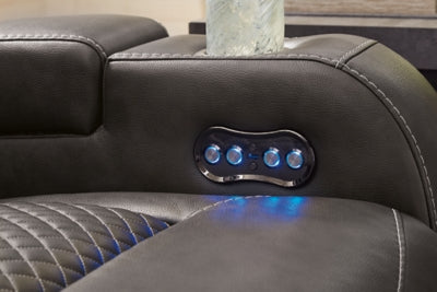 Fyne-Dyme Power Reclining Loveseat with Console - Faith Furniture (Manhattan, KS)