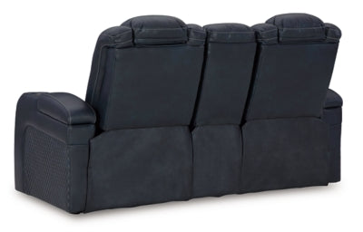 Fyne-Dyme Power Reclining Loveseat with Console - Faith Furniture (Manhattan, KS)