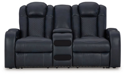 Fyne-Dyme Power Reclining Loveseat with Console - Faith Furniture (Manhattan, KS)
