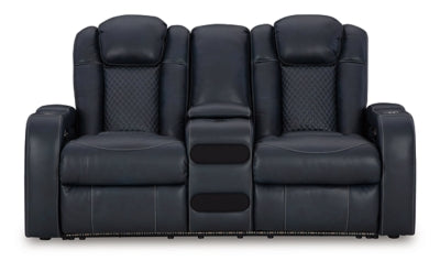 Fyne-Dyme Power Reclining Loveseat with Console - Faith Furniture (Manhattan, KS)
