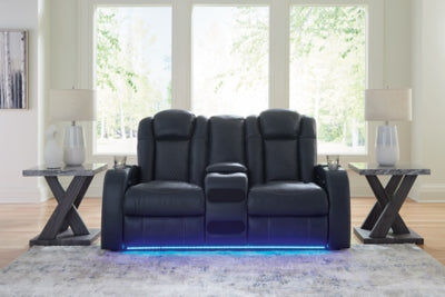 Fyne-Dyme Power Reclining Loveseat with Console - Faith Furniture (Manhattan, KS)