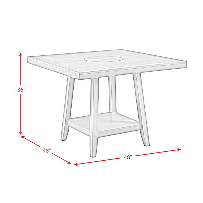 Seneca Counter Height Dining Set in Brown-Table and Four Chairs