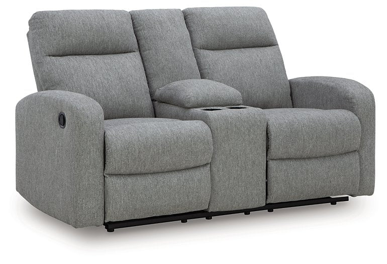 Gauntlet Reclining Loveseat with Console - Faith Furniture (Manhattan, KS)