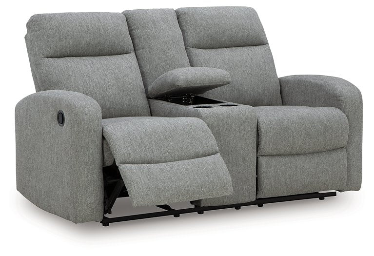 Gauntlet Reclining Loveseat with Console - Faith Furniture (Manhattan, KS)